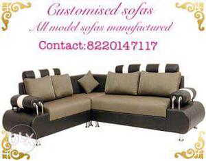 Four seater Corner Sofa with pipe handle