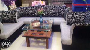 Full cushion covered sofa set with centre table