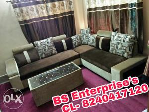 New awesome designer full L shape sofa set with 1