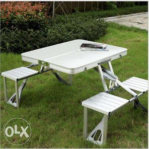 Not used White Metal Picnic Table