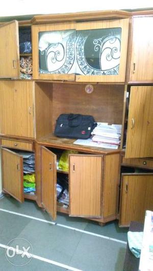 One big wooden cabinet in good condition