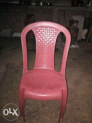 Pink Wooden Padded Armless Chair