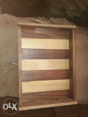 Rectangular Brown Wooden Tray