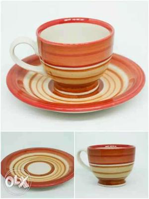 Red And Yellow Ceramic Plates