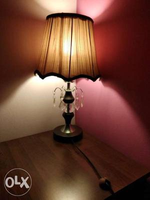 Table lamp wooden n crystal