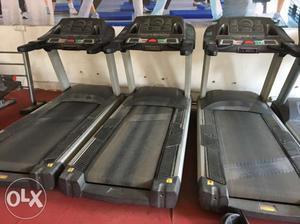 Three Black Treadmills
