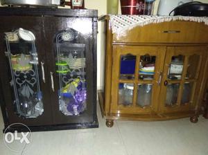 Two wooden cabinets
