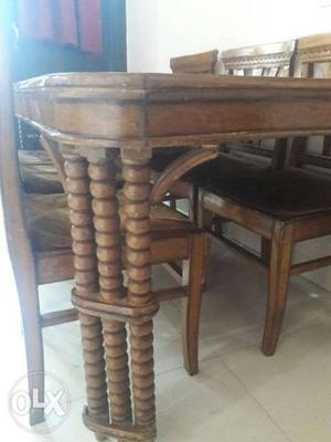 Urgent sale dining table with six chairs fitted