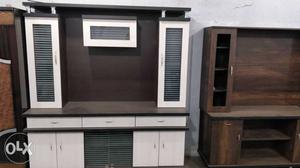 White And Black Wooden Tv Unit Case On Delivery Available