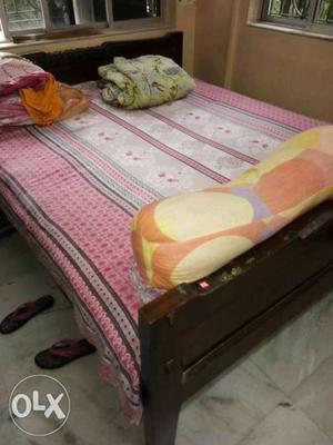 Wooden king size bed " without mattress