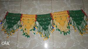 Yellow And Green Knitted Hanging Decor