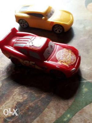 Yellow And Red Disney Cars Plastic Toys