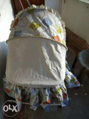 1 year old Baby cradle with canopy, mosquito net,