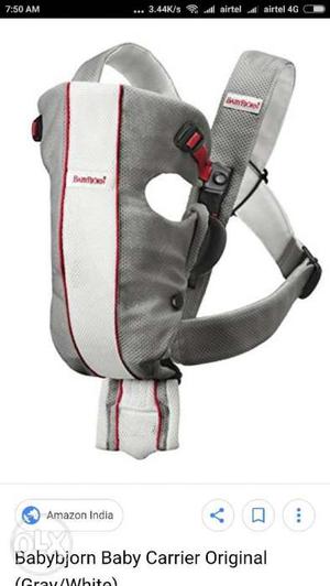 Baby's Gray And White Carrier