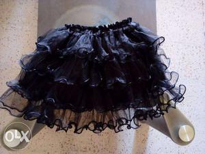 Black And Brown Rah-rah Ruffled Skirt