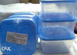 Blue And Clear Plastic Food Containers