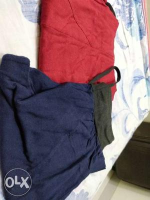 Blue And Red Drawstring Pants