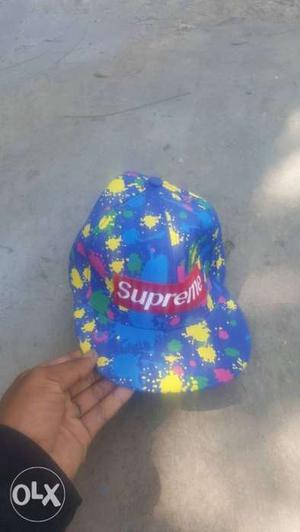 Blue, Yellow, And Red Supreme Floral Bucket Hat