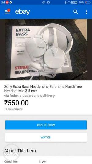 Brand new sony headphone only 3 days use