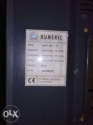 For Sale Numeric 60 KVA Online UPS Comercial