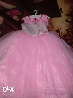 Girl's Pink Sleeveless Tulle Dress
