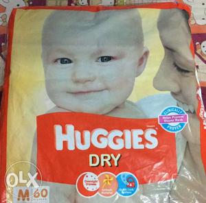 Huggies Dry Diapers for your baby. M size. Pack