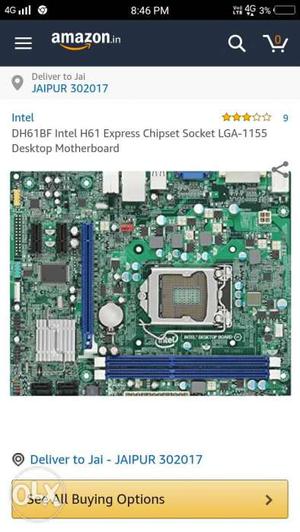 Inten g processor with dh61bf intel desktop.support i3