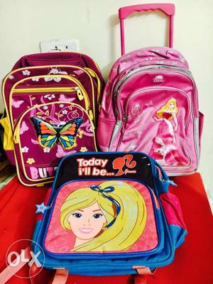 Kid's school bags all together..