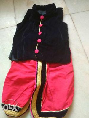 Party wear dhoti set for 1 to 2 yrs as good as new
