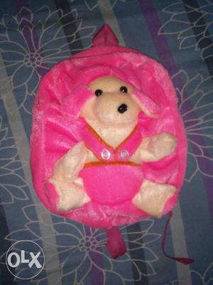 Pink And Beige Dog Backpack