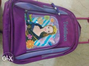 Purple And Blue Toddlers Luggage with trolley wheels