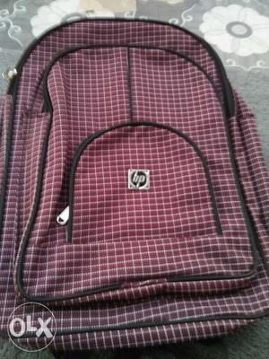 Red And White HP Backpack