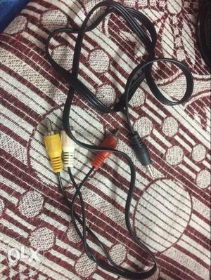Red, Yellow, Black, And White RCA Cable