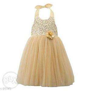 Sandal colour Tutu frock to your Angel, Size