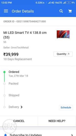 Seal Packed Mi tv 55unch