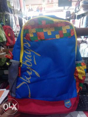 Skybags original Blue And Red Backpack (New) with 12 month