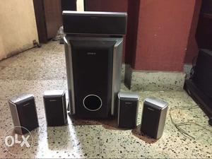 Sony home theatre speakers and woofer with stands
