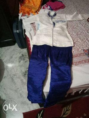 Toddler's Blue And White Pants