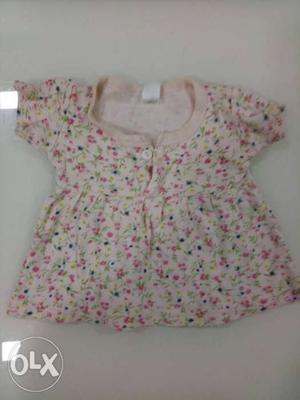 Toddler's Pink, Blue, And Green Floral Scoop-neck