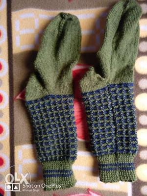 Unused Hand made pair of woolen socks