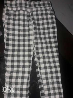 White And Black Plaid Shorts