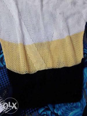 White, Yellow, And Black Knitted Shirt