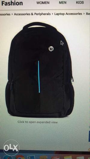 Black HP Leather Backpack