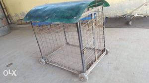Black Wire Rolling Pet Cage