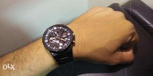 Casio Edifice Matte Black Rose Gold Chrono Watch. Multiple