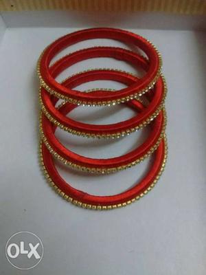 Four Red Thread Bangles