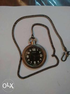 GUESS Japan made pocket watch with 1.5 ft. silver