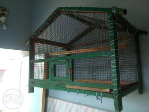 Green wooden Birdcage