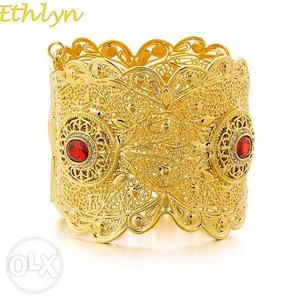 Imported gold plated full hand braclet