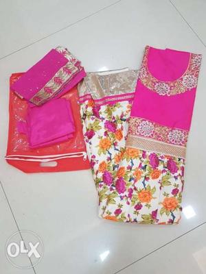 New Floral Print Designer Kurti with Dupatta and Salwar